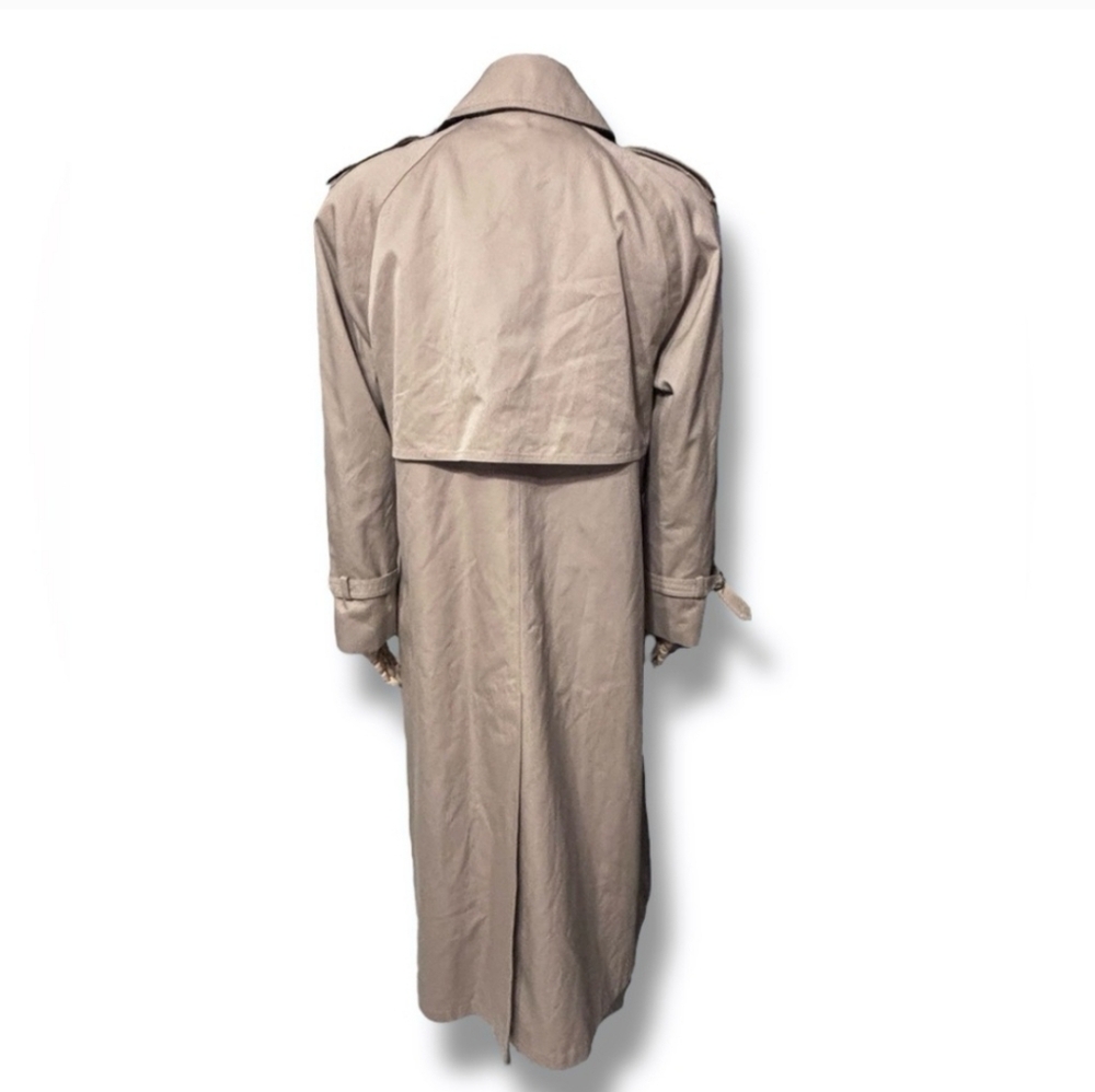 LONDON TOWNE Tan Double Breasted Trench Coat VINTAGE - Picture 4 of 12